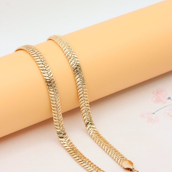 Thick Rose Gold Chain Necklace Elegant Bold Design, XPNL0282 - Picture 9 of 12